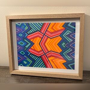 Original Art Print 1:1- 9x12 Abstract Print w/ Tan Frame
